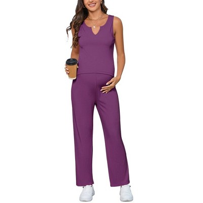 Maternity Dress Sleeveless Top and Pants Maternity Two-Piece Set