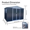 Weatherproof 10x8FT Galvanized Steel Garden Shed with Lockable Door, Windows & Ventilation, Low Maintenance -Coolbibila - 4 of 4