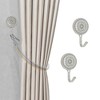 Unique Bargains Curtain Holdbacks Sunflower Petal Hooks Zinc Alloy 3.54"x2.01" 1 Pair - 2 of 4