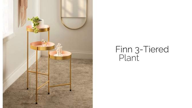 Kate and Laurel - Finn Metal Tri-Level Plant Stand, 2 of 7, play video
