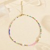 Women & Teens Freshwater Pearl Choker Necklace, Colorful Beaded Evil Eye Pendant 18K Gold Plated Adjustable Y2K Trendy Gift - 4 of 4