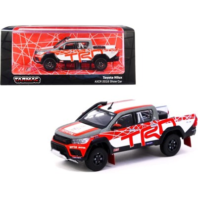 Toyota Hilux TRD (RHD) Pickup Truck White & Gray w/Red Graphics AXCR Show Car (2016) 1/64 Diecast Model Car by Tarmac Works