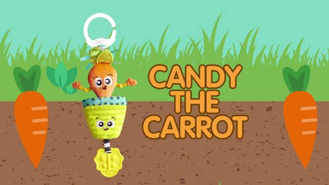 Lamaze Mini Clip &#38; Go Candy the Carrot, Car Seat and Stroller Toy, 2 of 10, play video