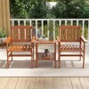 Tangkula 3 PCS Patio Bistro Table and Chairs Set w/ Umbrella Hole for Garden Poolside - 4 of 4