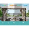 SKRAN 10x12 Soft Top Metal Grill Gazebo with Mosquito Net Sunshade Curtains,Heavy Duty Double Roof Galvanized Canopy for Gardens,Patio,Backyard - 2 of 4