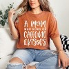 Simply Sage Market A Mom Who Runs On Caffeine And Kisses Garment Dyed Tee - M - Yam - 2 of 4