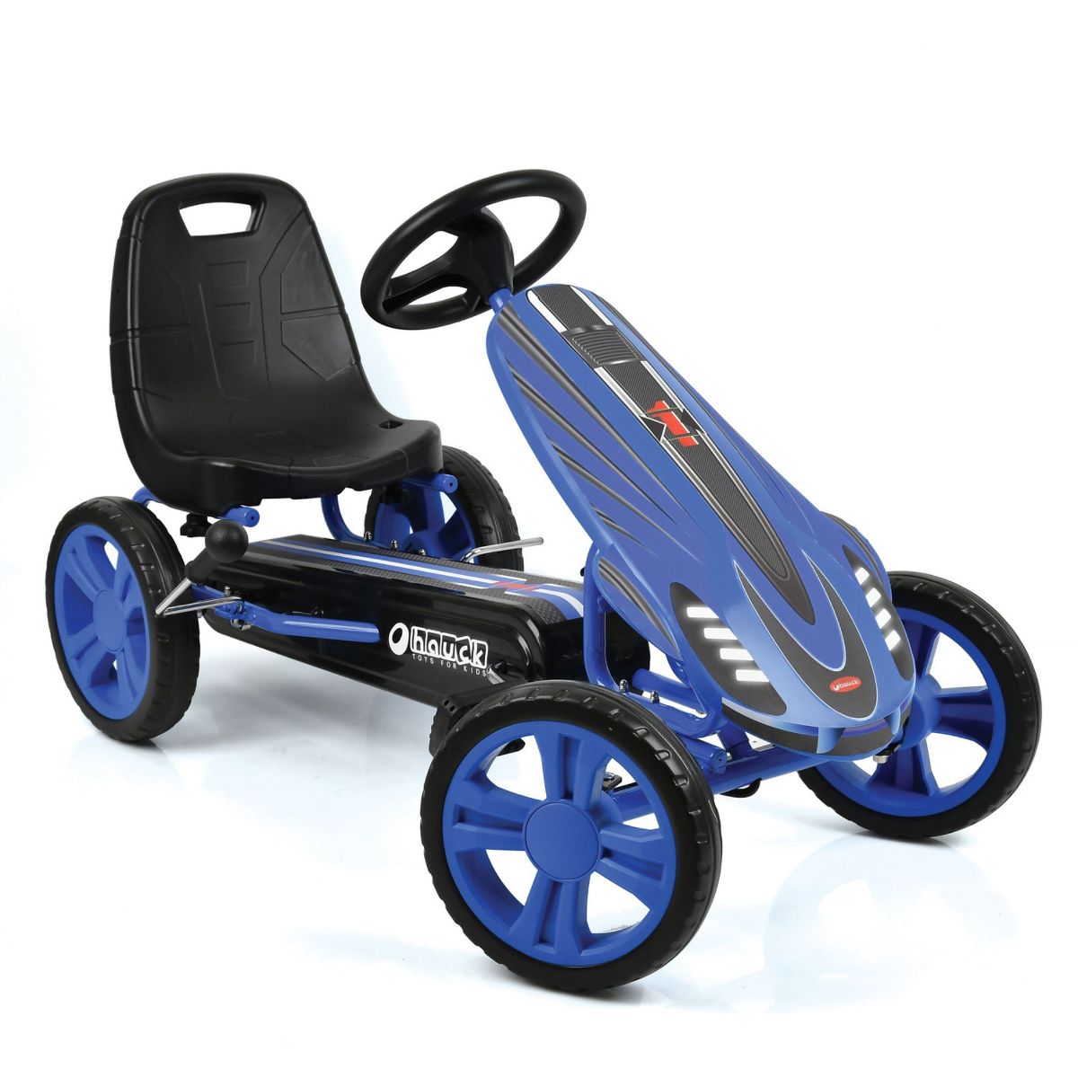 Hauck Speedster Pedal Go Kart with Adjustable Bucket Seat, Large Front Plate, Handbrake and EVA Plastic Wheels for Kids Ages 4 to 8