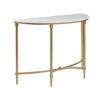 Wood Console Table with Marble Top and Metal Legs and Glamorous Design - 2 of 4