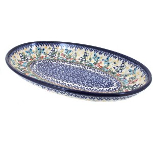 Blue Rose Polish Pottery 104 Vena Oval Platter - 1 of 1