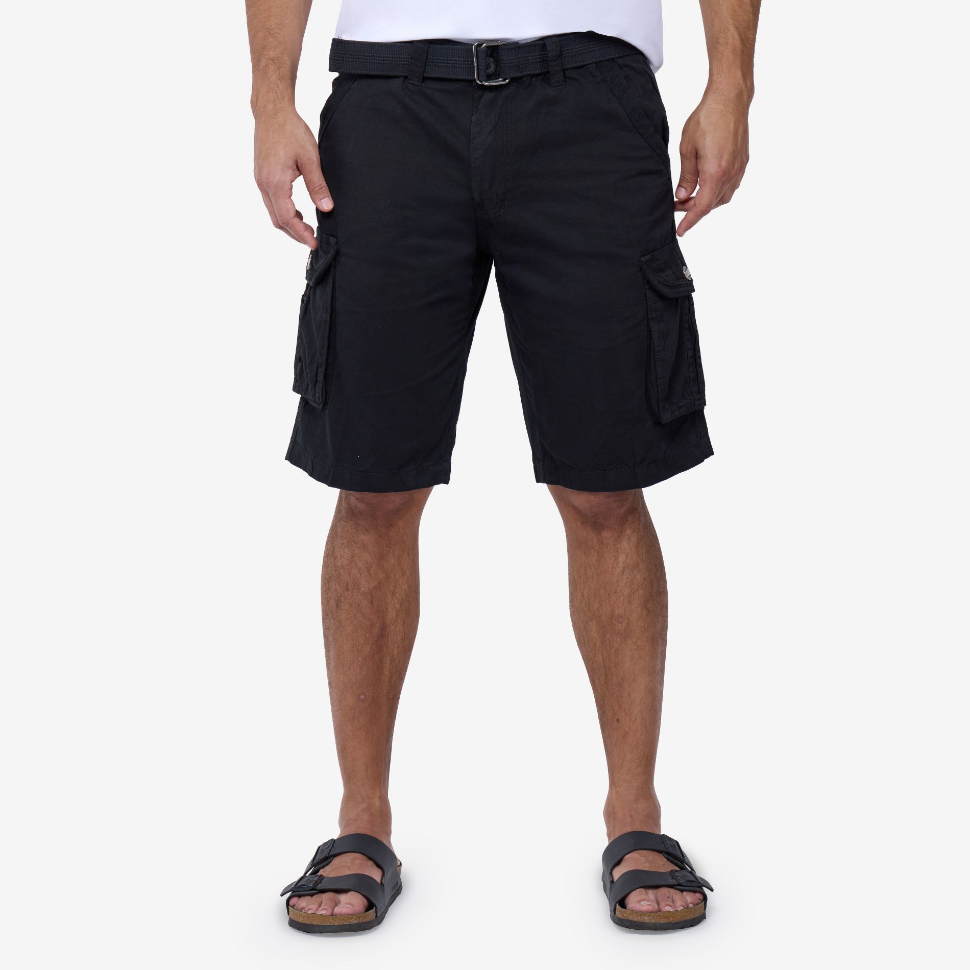 RAW X Men's Belted 12.5" Inseam Cargo Shorts,Camo Shorts(plus size shorts in available)