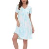cheibear Women's Soft V-Neck Summer Pajama Lounge Dress with Pockets Nightgowns - 2 of 4