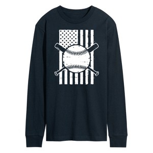 Men's - Instant Message - Baseball Flag Long Sleeve Graphic T-Shirt - 1 of 4