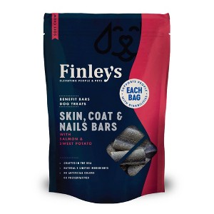 Finley's Skin, Coat & Nails Bars Soft Chew Benefit Bars with Salmon & Sweet Potato Flavor Dog Treat - 16oz - 1 of 4