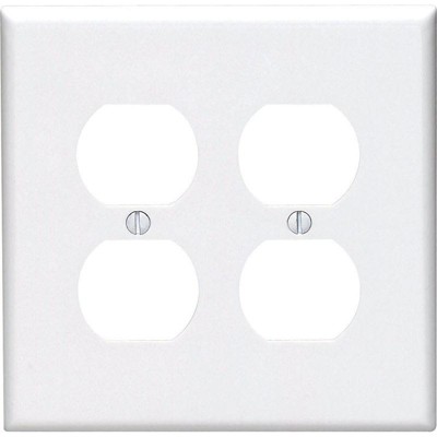 Leviton Midway White 2 gang Nylon Duplex Wall Plate (Pack of 25)