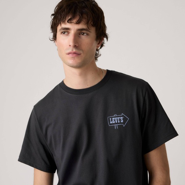 Camiseta Levi's® de manga corta y corte relajado Gold Rush para hombre - Negro/Azul 3