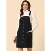 INSPIRE CHIC Women's Adjustable Straps Button Down Pinafore Corduroy Overall Dress - 2 of 4