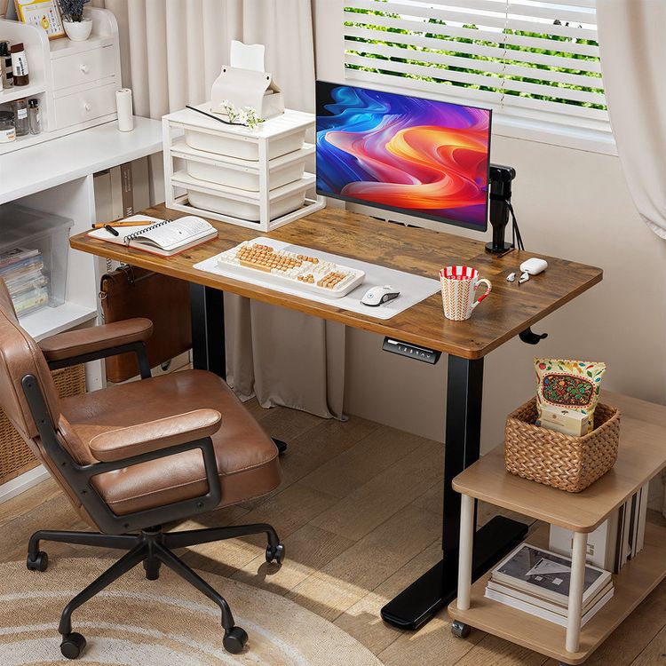 ErGear Height Adjustable Electric Standing Desk, 63 x 28 Inches Sit Stand up Desk, Large Memory Computer Home Office Desk with Two-Piece Desktop, 2 of 8