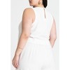 ELOQUII Women's Plus Size Linen-Blend Boxy Scoop Neck Crop Tank - 3 of 4