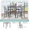 AZL1 Life Concept Dining Sets 5 Piece Kitchen Table Set with a Square Table and 4 Upholstered Chairs, for Kitchen, Dining Room, Grey, 34.5”*34.5“*36" - 4 of 4