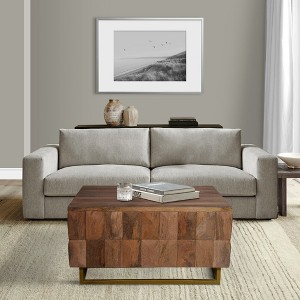 Royal Hampton 33 Inch Lift Top Storage Trunk Coffee Table, Square, Mango Wood - 1 of 1