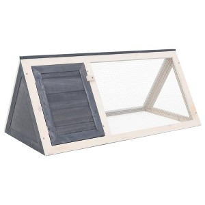 vidaXL Animal Rabbit Cage Gray Wood - 1 of 4