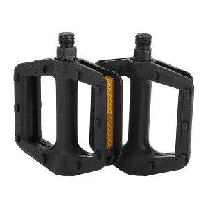 Unique Bargains Cycling Bike Pedal 9/16" Spindle Lightweight Plastic Bicycle Flat Pedal for Mountain BMX MTB Bike Black - 1 of 4