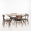 GDFStudio Kahala Mid-Century Modern Faux Leather Upholstered Wood 5 Piece Dining Set - 2 of 4