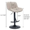 Khaki Adjustable Swivel Light Luxury Premium Bar Stools for Kitchen Counter and Dining Room, Set of 2 - 3 of 4