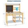 Kids Mud Kitchen with Blackboard, Pretend Play Set with Storage Shelves, Sink, Stove Top, Faucet - 3 of 4