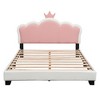 Full/ Twin Size Platform Bed, Upholstered Princess Bed Frame with Crown Headboard -ModernLuxe - 4 of 4