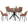 PexFix 47" Round Dining Table Mid Century Modern Coffee Table for 4-6 Person Farmhouse Table for Kitchen Dining Room Walnut - 4 of 4
