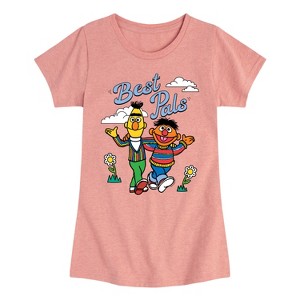 Girls' - Sesame Street - Bert Ernie Best Pals Fitted Short Sleeve Graphic T-Shirt - 1 of 4