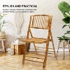 VINGLI Bamboo Folding Chair, Foldable Dining Wood Chairs Comfortable Seat for Outdoor & Indoor, Patio, Porch, Wedding, Party, Event,Brown (2 Pack) - 3 of 4
