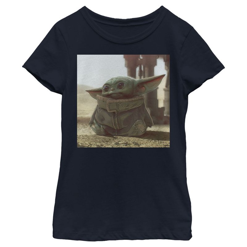 Girl's Star Wars The Mandalorian The Child Square Frame T-Shirt, 1 of 4