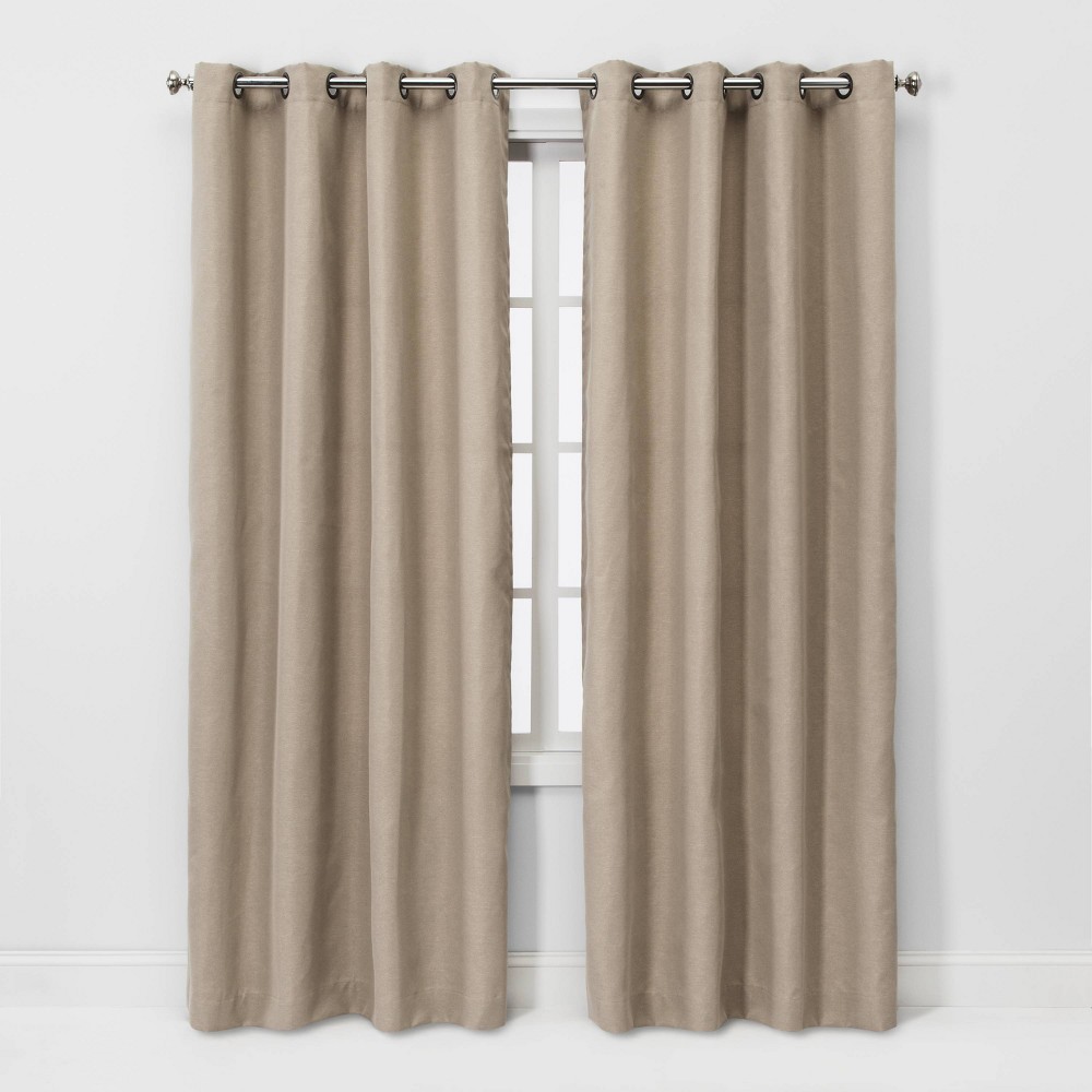 95x54 Solid Light Filtering Curtain Panel Tan - Threshold was $34.99 now $17.49 (50.0% off)