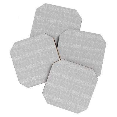 Holli Zollinger Aba Mudcloth Gris Set of 4 Coasters - Deny Designs