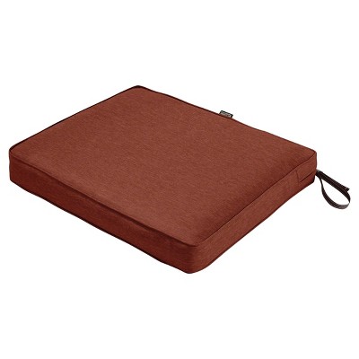  Montlake Fadesafe Rectangular Patio Dining Seat Cushion Set - Heather Henna Red - Classic Accessories 