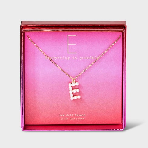 14k gold deals e initial necklace