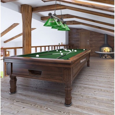 Elegant Bronze 57'' Steel Billiard Light with Glass Shades