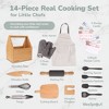 WeeSprout Little Chef Kids Cooking & Baking Set, 14 Piece Cooking Set with Real Kitchen Tools & Kids Apron, Baking Gift for Girls, Boys & Junior Chefs - 2 of 4