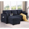 81.50" Upholstered Convertible L-Shaped Sleeper Sectional Sofa with Pull-Out Bed, USB & Type-C Charging Ports, Reversible Storage Chaise - 3 of 4