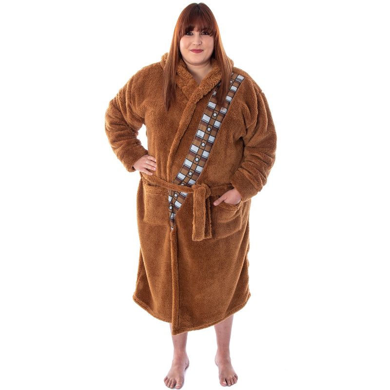 Big and Tall Chewbacca Costume Robe Star Wars Adult Plush Brown, 3 of 7