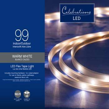 Celebrations LED Clear/Warm White 99 ct Rope Christmas Lights 16.4 ft.