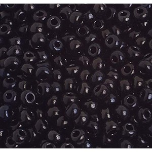 John Bead Czech Glass Seed Beads 6/0 (500g) Opaque Black Glass Round Bead for DIY Jewelry Making - 1 of 2