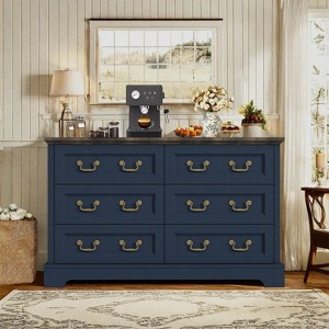 ORRD Farmhouse Style Bedroom 5 Drawer Dresser, 31.5'' Wooden Chest of Drawers with Metal Handles for Living Room, Hallway, Closet (Gray) - 1 of 4