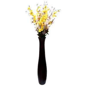 Uniquewise Brown Decorative Contemporary Mango Wood Curved Shaped Floor Vase, 30 Inch - 1 of 4