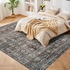 Vintage Distressed Runner Rug, Washable Non-Slip Floral Print Low Pile Carpet for Hallway, Kitchen, Bedroom - 2 of 4