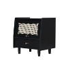 NicBex Wooden Nightstand with Rattan-Woven Storage Cabinet Bedside Table with 1 Drawer for Bedroom, Living Room - 3 of 4