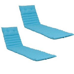 Gulches Sky Blue Patio Chaise Lounges Cushion Set - Outdoor Lounge Chair Replacement Cushions - 1 of 4
