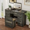 Fredees Multifunctional Vanity Desk with Mirror, LED Lights, USB Ports, Power Outlets, and Ample Storage – Stylish Makeup Dresser for Your Bedroom - 4 of 4